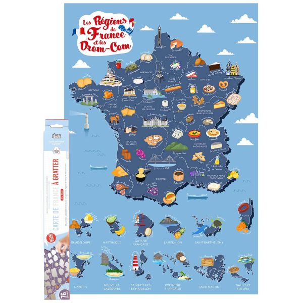 Poster A Gratter 100 Lieux En France Affiche a Gratter Carte a