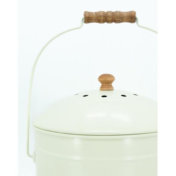 Pot à compost en métal beige - AUBRY GASPARD