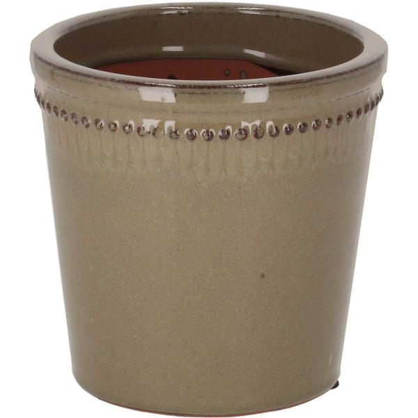 Pot de fleurs en PET verni gris
