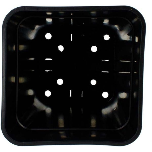 Pot de plantation carré noir 9 litres - 