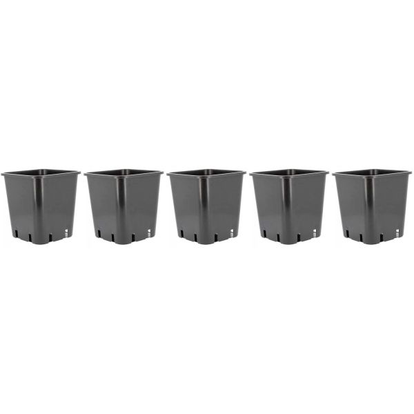 Pot de plantation carré noir 11 litres 25 x 25 x 26.5 cm