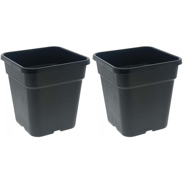 Pot de plantation carré noir 25 litres  33.5 x 33.5 x 34 cm