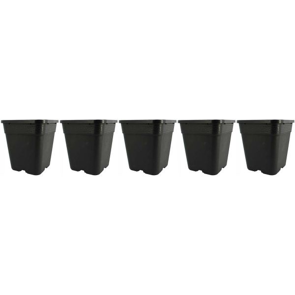 Pot de plantation carré noir 6 litres  19 x 19 x 21 cm