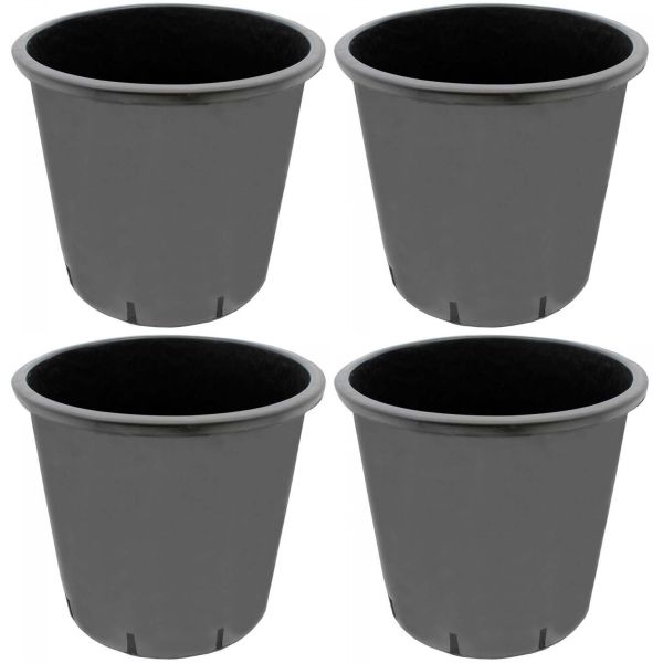 Pot de plantation rond de 25 litres noir 33 x 33 cm