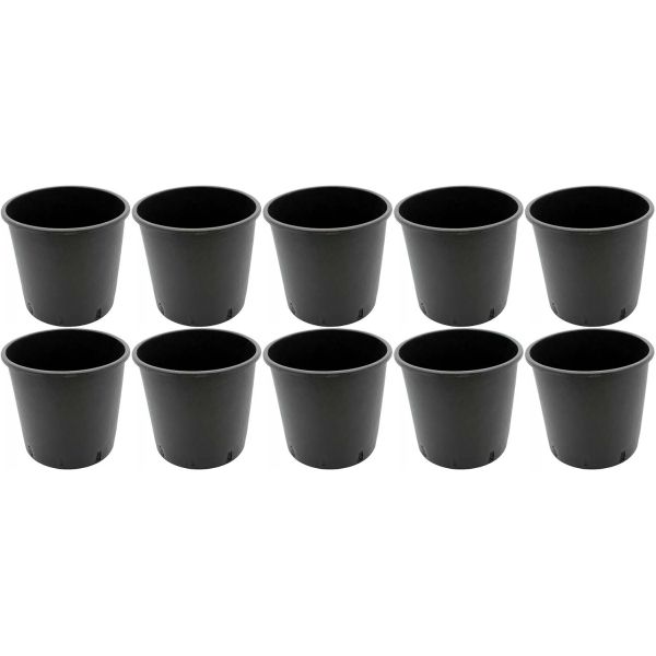 Pot de plantation rond de 10 litres noir  24 x 24 cm
