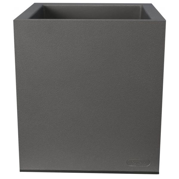 Pot en plastique carré aspect granit 30 cm