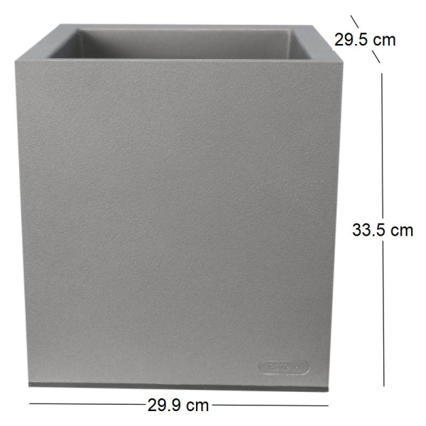 Pot en plastique carré aspect granit 30 cm - RIV-0213