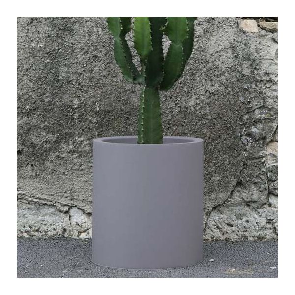 Pot en plastique rond aspect granit 40 cm - RIVIERA