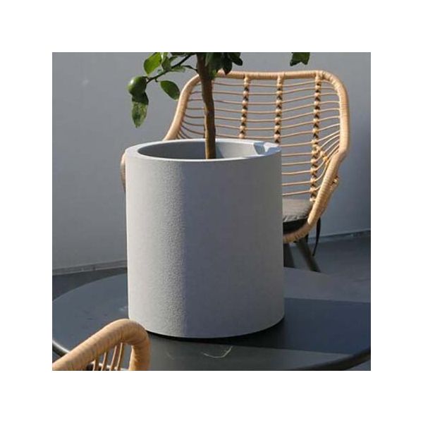 Pot en plastique rond aspect granit 30 cm - RIVIERA