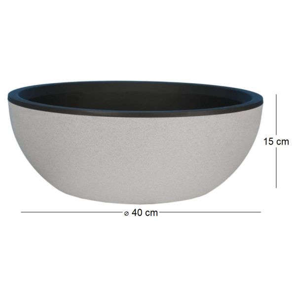 Pot en plastique rond effet granit 40 cm - RIVIERA