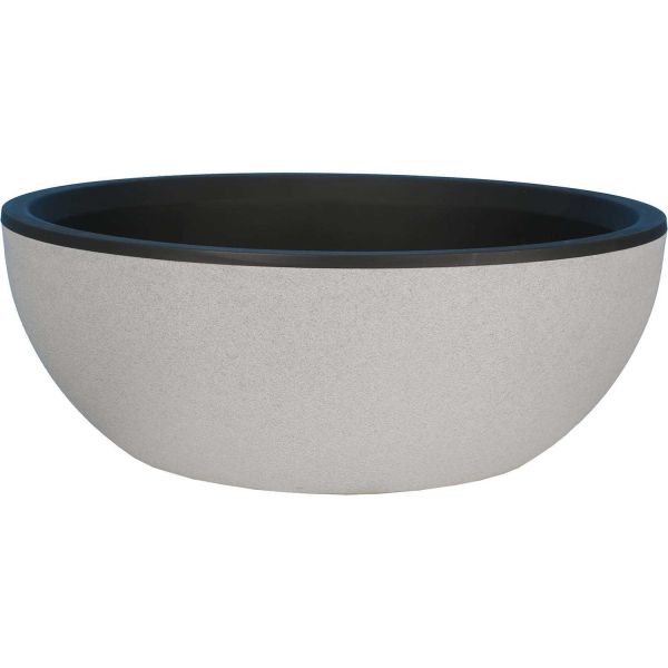 Pot en plastique rond effet granit 40 cm