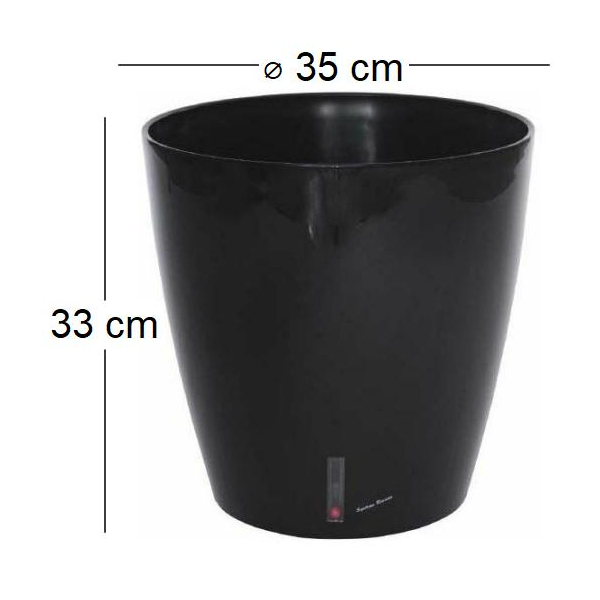 Pot en plastique rond avec réserve d'eau 35 cm Eva - RIV-0201