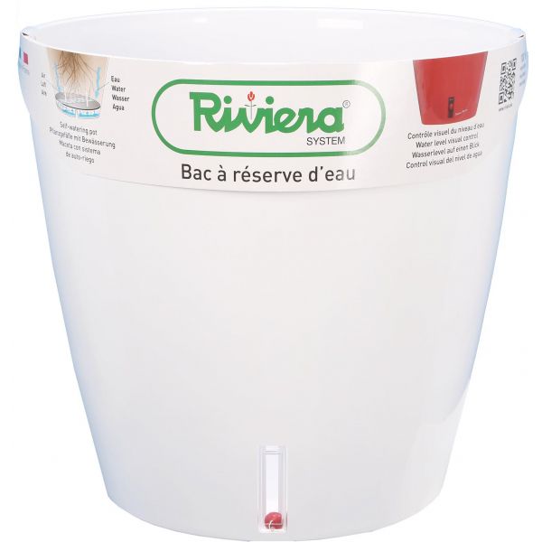 Pot en plastique rond avec réserve d'eau 30 cm Eva - RIV-0198