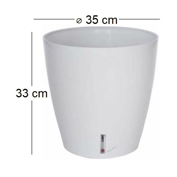Pot en plastique rond avec réserve d'eau 35 cm Eva - RIV-0200