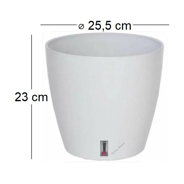 Pot en plastique rond avec réserve d'eau 25.5 cm Eva - RIV-0196