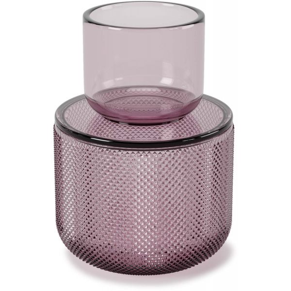Pot en verre avec couvercle bougeoir intégré Allira
