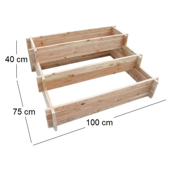 Potager escalier à légumes en mélèze - ETS-0101