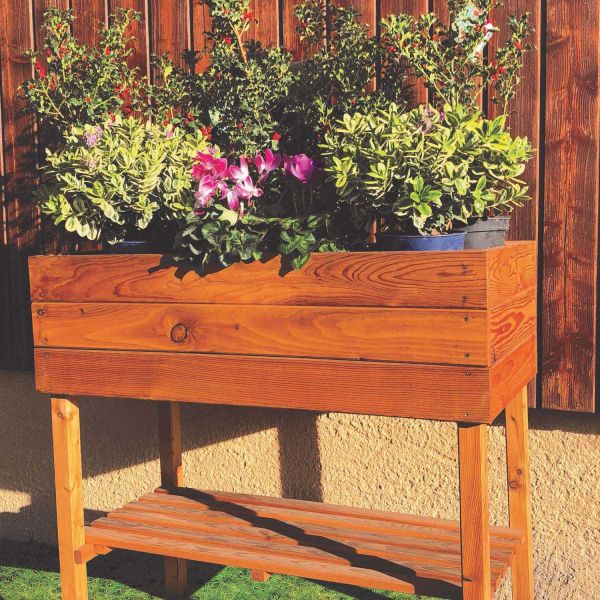 Potager sur pied en mélèze huilé 100 x 30 x 95 cm - ETS-0131
