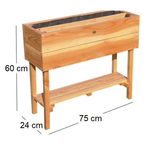 Potager sur pied en mélèze huilé Kid 75 x 24 x 60 cm - ETS-0124