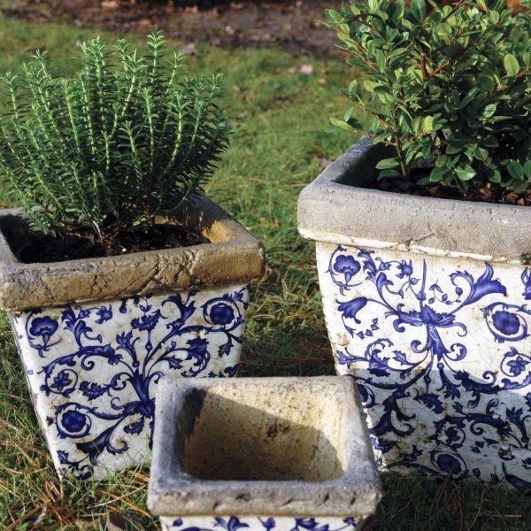 Pots en céramique patiné (Lot de 3) - ESSCHERT DESIGN