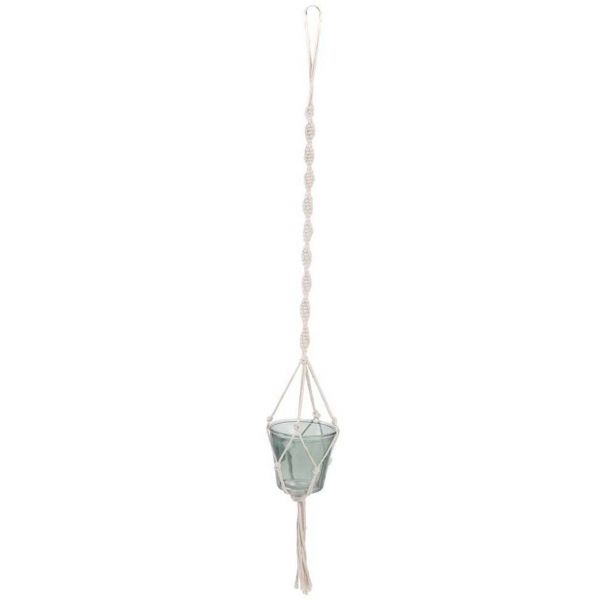 Pots suspendus en verre et macramé My Little Market (Lot de 3) - 5