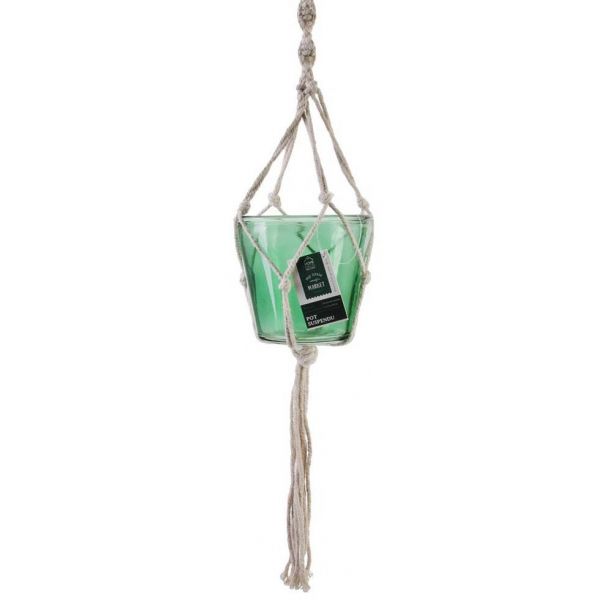 Pots suspendus en verre et macramé My Little Market (Lot de 3) - 6