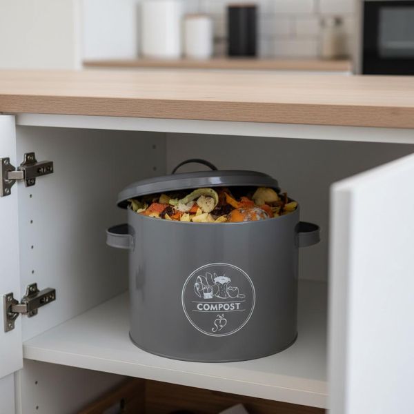Poubelle de cuisine à compost ronde 6 litres - 