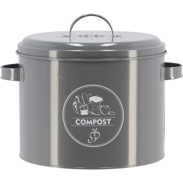 Poubelle de cuisine à compost ronde 6 litres