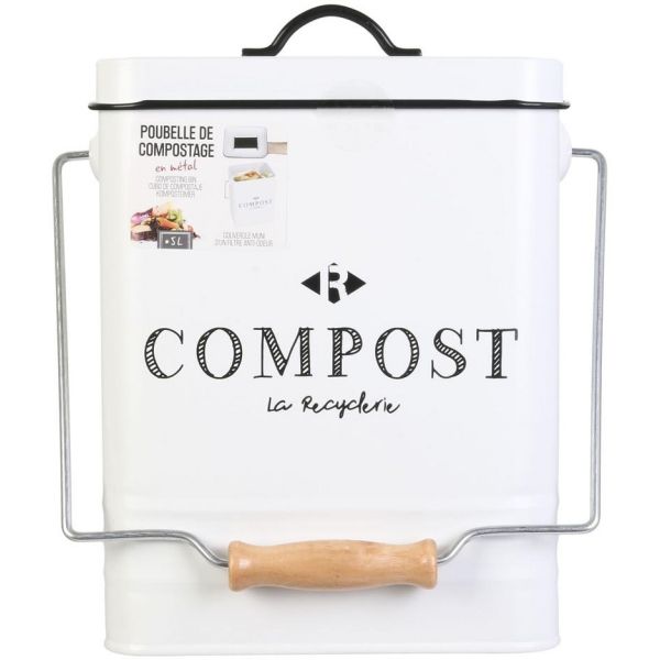 Poubelle de cuisine à compost vintage 5 litres