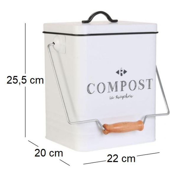 Poubelle de cuisine à compost vintage 5 litres - CMP-2376