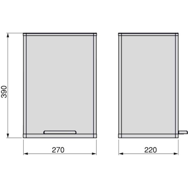 Poubelle de cuisine 12 litres en aluminium ouverture à pédale - EMU-0306