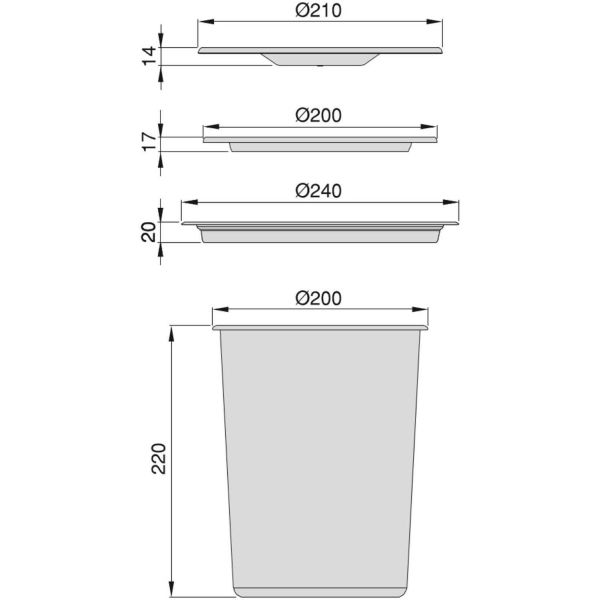 Poubelle encastrable pour plan de travail Recycle - EMU-0171