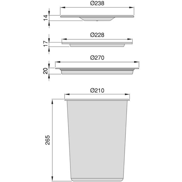 Poubelle encastrable pour plan de travail Recycle - EMU-0172