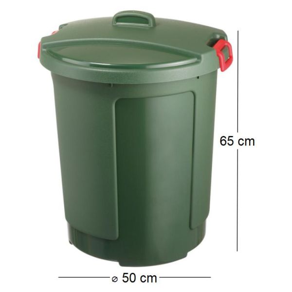 Poubelle de jardin couvercle et poignées 75 L Megano - 30,90