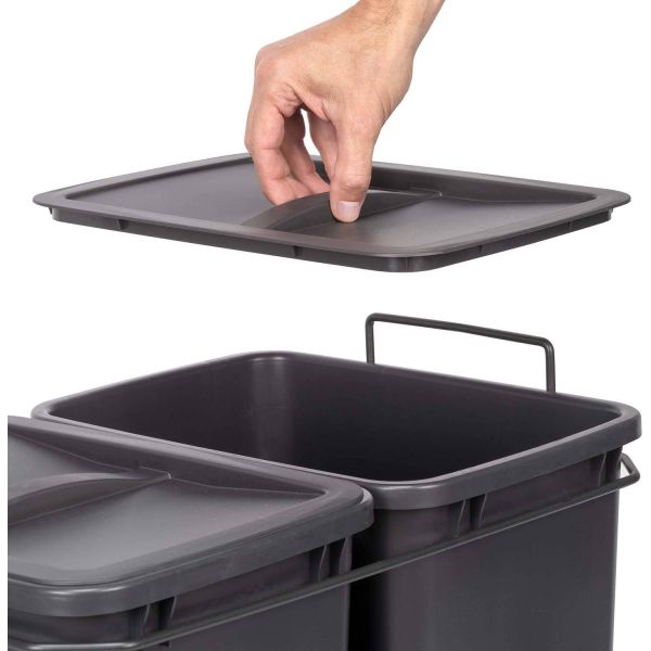 Poubelle de recyclage 2 bacs de 35 L Recycle - 7