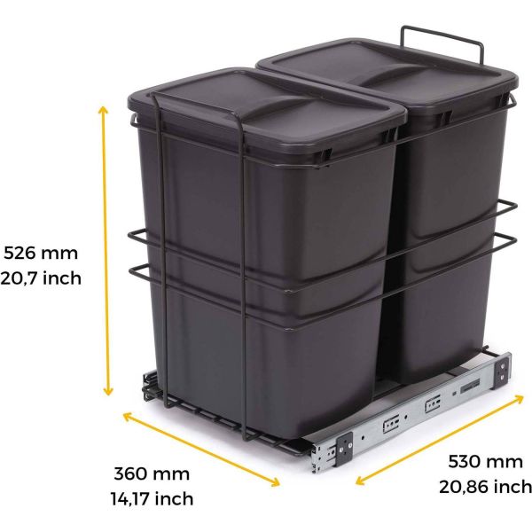 Poubelle de recyclage 2 bacs de 35 L Recycle - 5