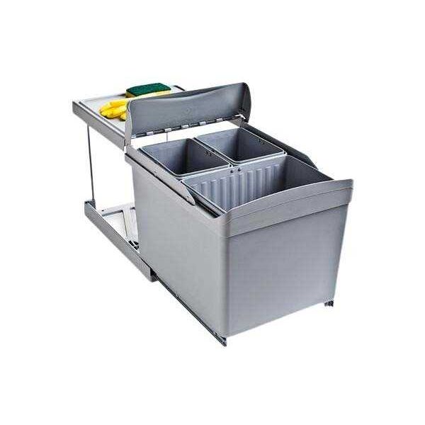 Poubelle de recyclage extraction automatique 3 conteneurs