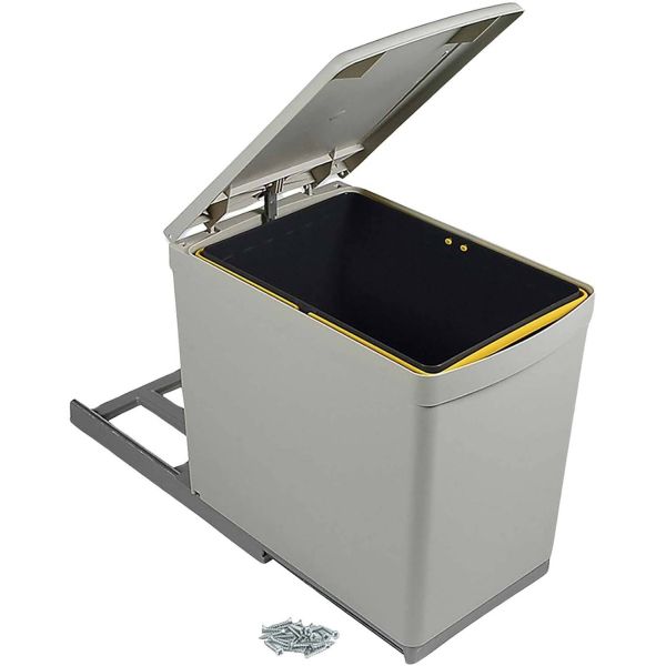 Poubelle de recyclage fixation inférieure et extraction manuelle 16 litres