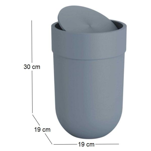 Poubelle de salle de bain avec couvercle rotatif 6 litres Touch - 6