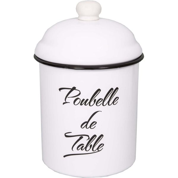 Poubelle de table en fer émaillée