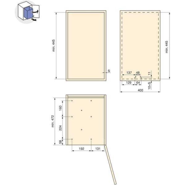 Poubelles de recyclage fixation inférieure et extraction automatique (3 bacs de 10 litres) - 139