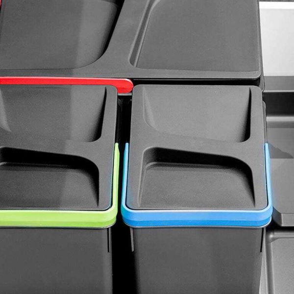 Poubelles pour tiroir de cuisine Recycle (Lot de 3 bacs de tri) - EMUCA