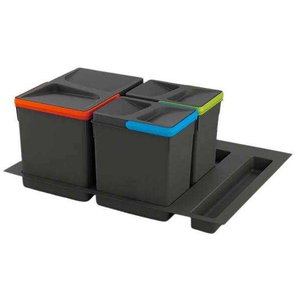 Poubelles pour tiroir de cuisine Recycle (Lot de 3 bacs de tri)