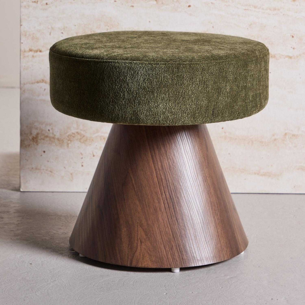 Pouf en MDF et tissu 48 x 45 cm Lanzo - VENTURE HOME