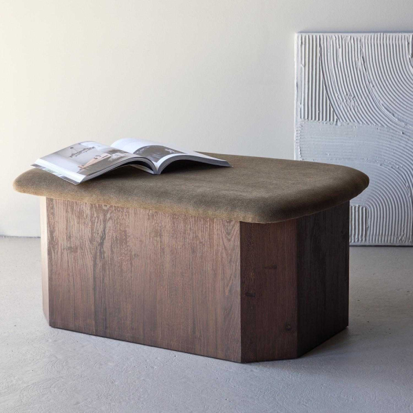 Pouf banc en MDF Todd 88 x 59 x 42 cm - VENTURE HOME