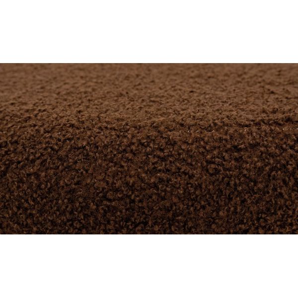 Pouf rond en bouclette et métal doré - 6