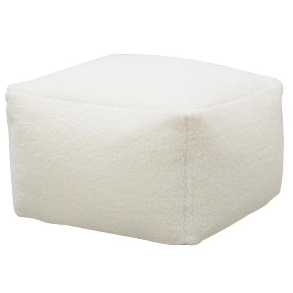 Pouf carré en bouclette