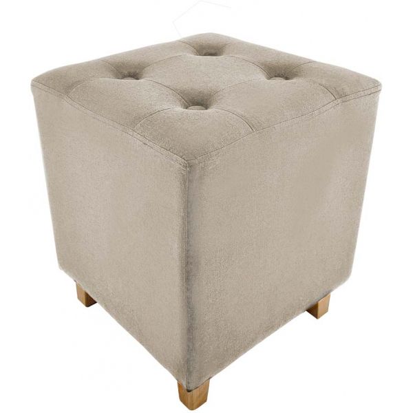 Pouf carré en lin Hippolyte - THE HOME DECO FACTORY