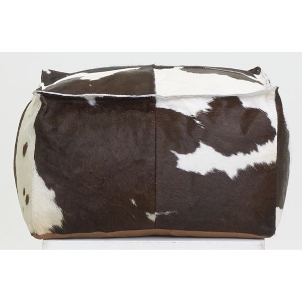 Pouf carré en peau de vache véritable - 235