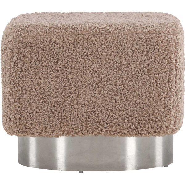 Pouf carré en polyester et acier Newton - VEN-0565